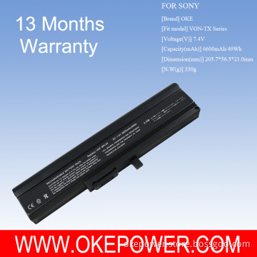 Laptop Battery For Sony Vgn-Tx Series 6600mah/49wh